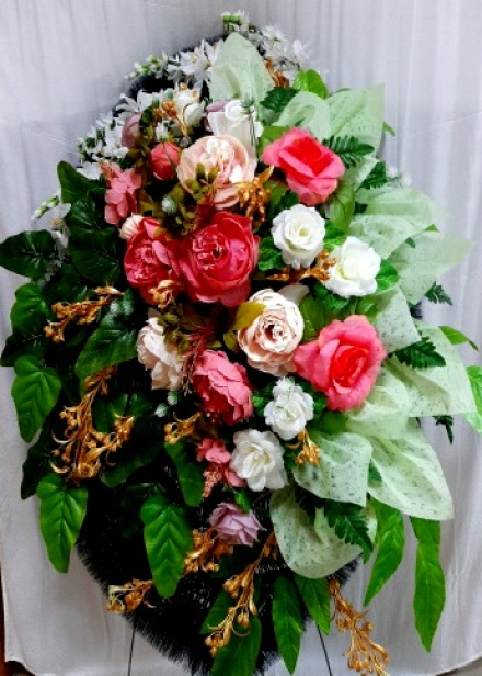 Венок ритуальный АВ-27 "Вернисаж", выс.150см.