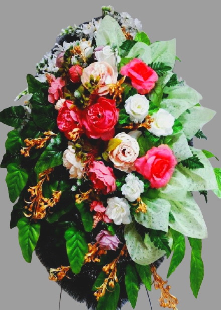 Венок ритуальный АВ-27 "Вернисаж", выс.150см.