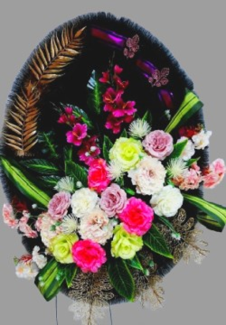 Венок ритуальный АВ-17 "Сияние", выс.140см.