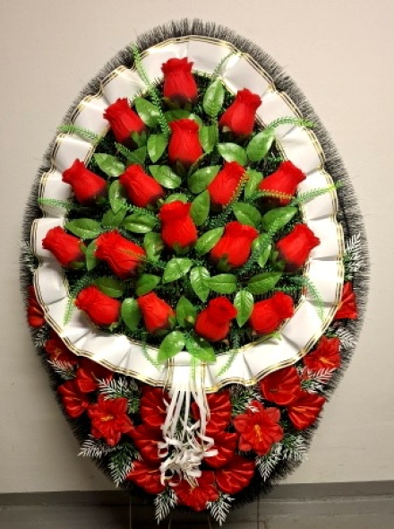 Венок ритуальный ВР-344, выс.140см.